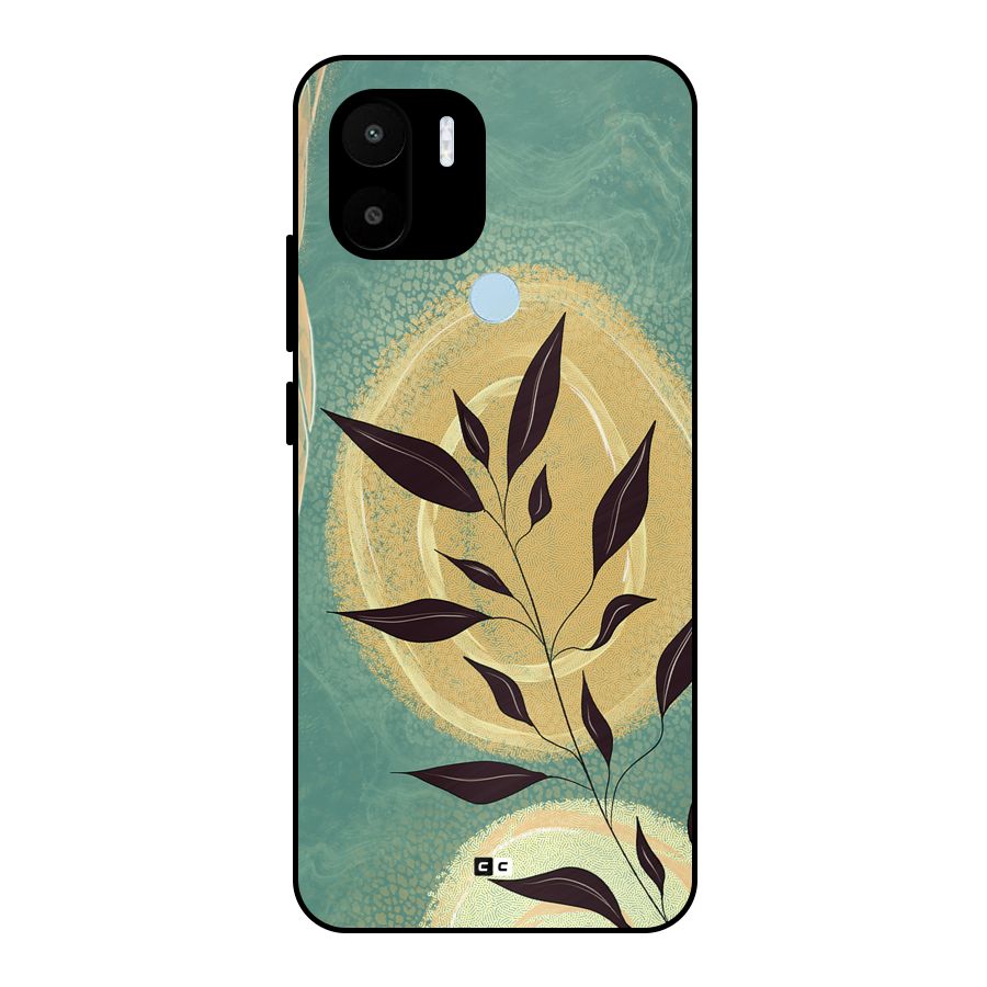 Vintage Leaf Art Metal Back Case for Redmi A1 Plus