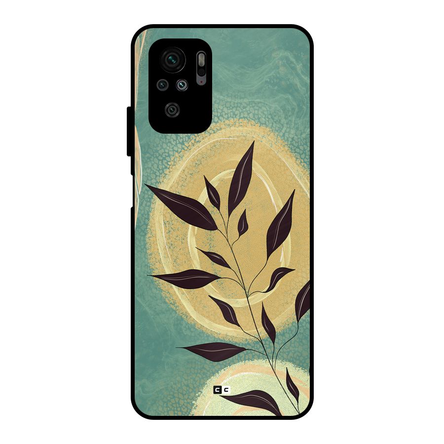 Vintage Leaf Art Metal Back Case for Redmi Note 10