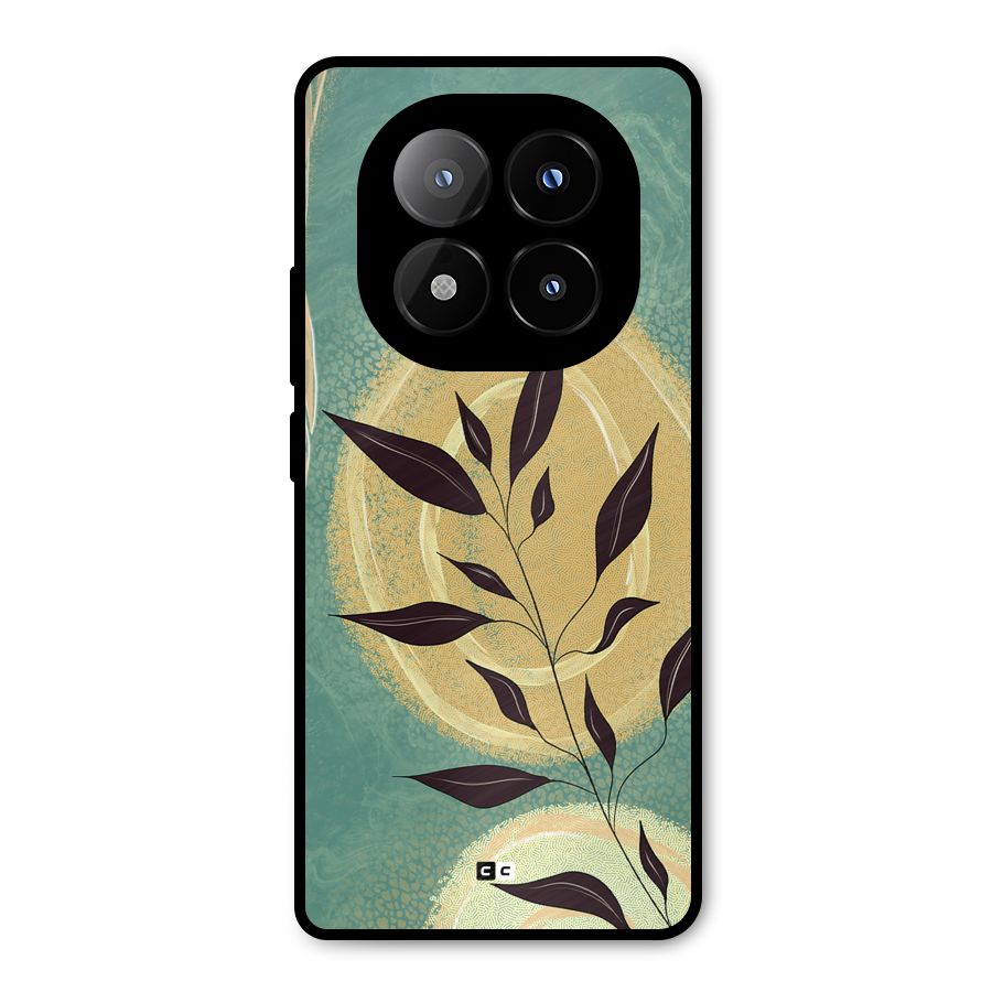 Vintage Leaf Art Metal Back Case for Redmi Note 14 Pro Plus 5G
