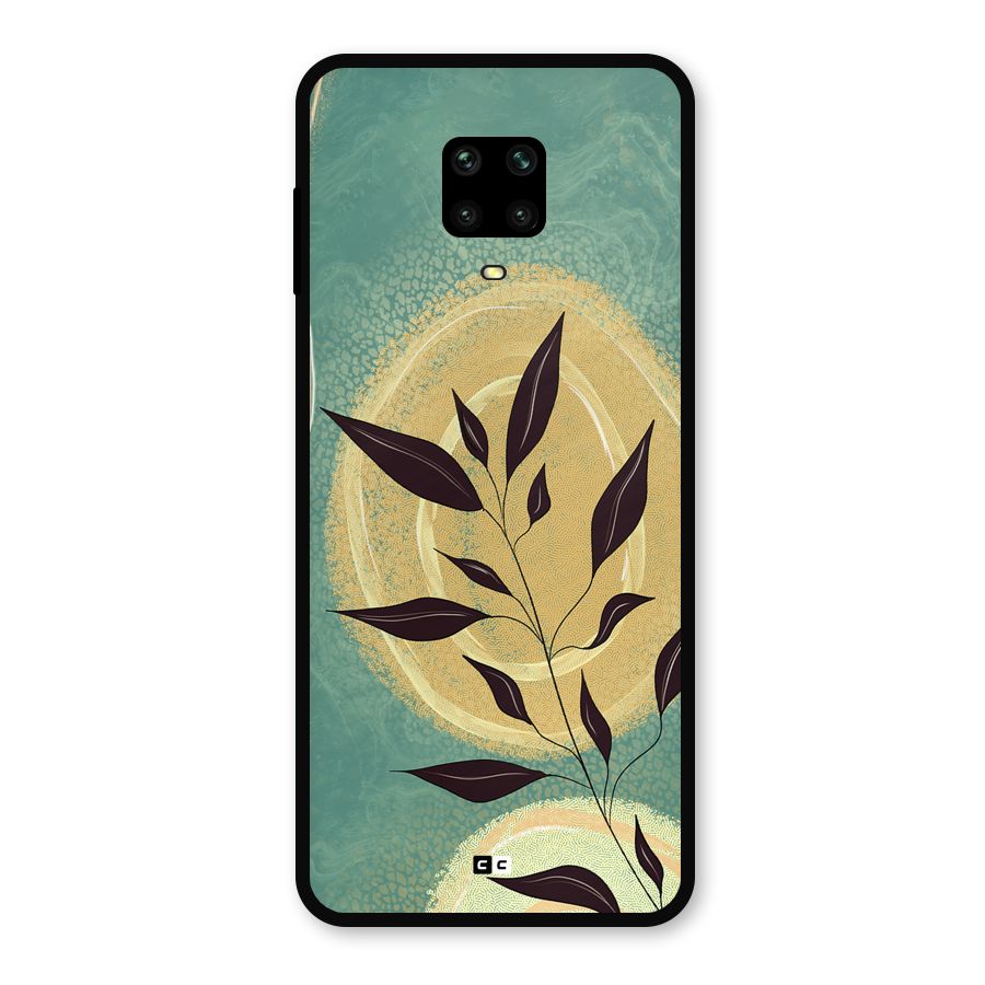 Vintage Leaf Art Metal Back Case for Redmi Note 9 Pro
