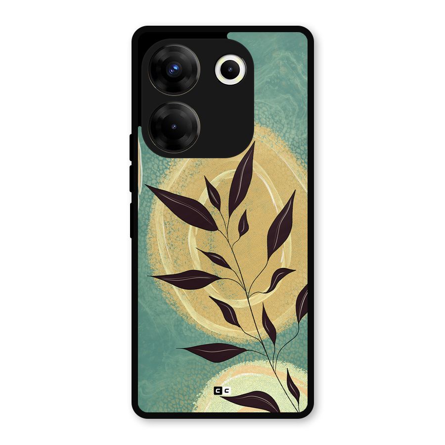 Vintage Leaf Art Metal Back Case for Tecno Camon 20