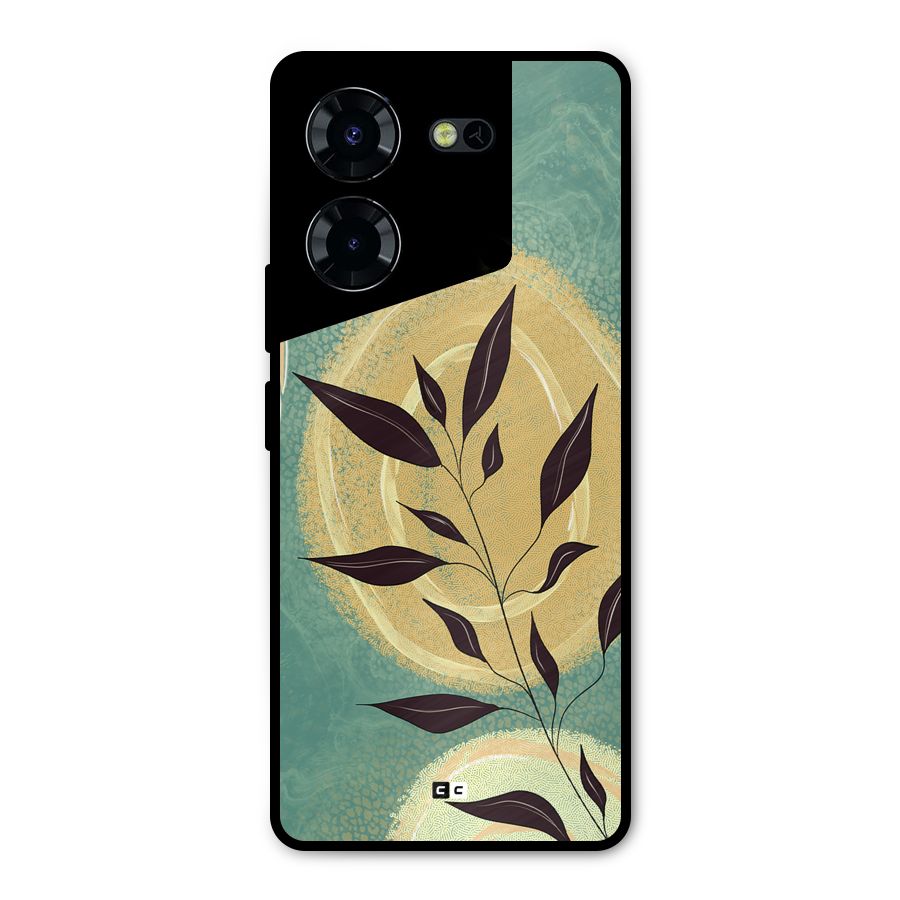 Vintage Leaf Art Metal Back Case for Tecno Pova 5 Pro 5G