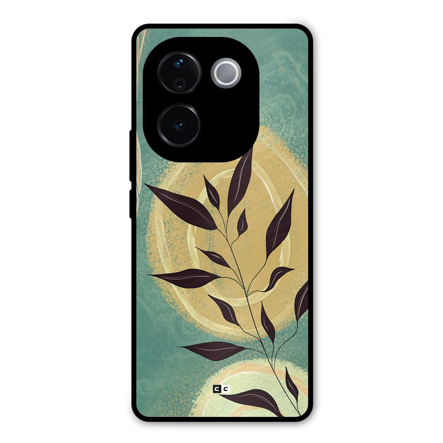 Vintage Leaf Art Metal Back Case for Vivo T3 Pro