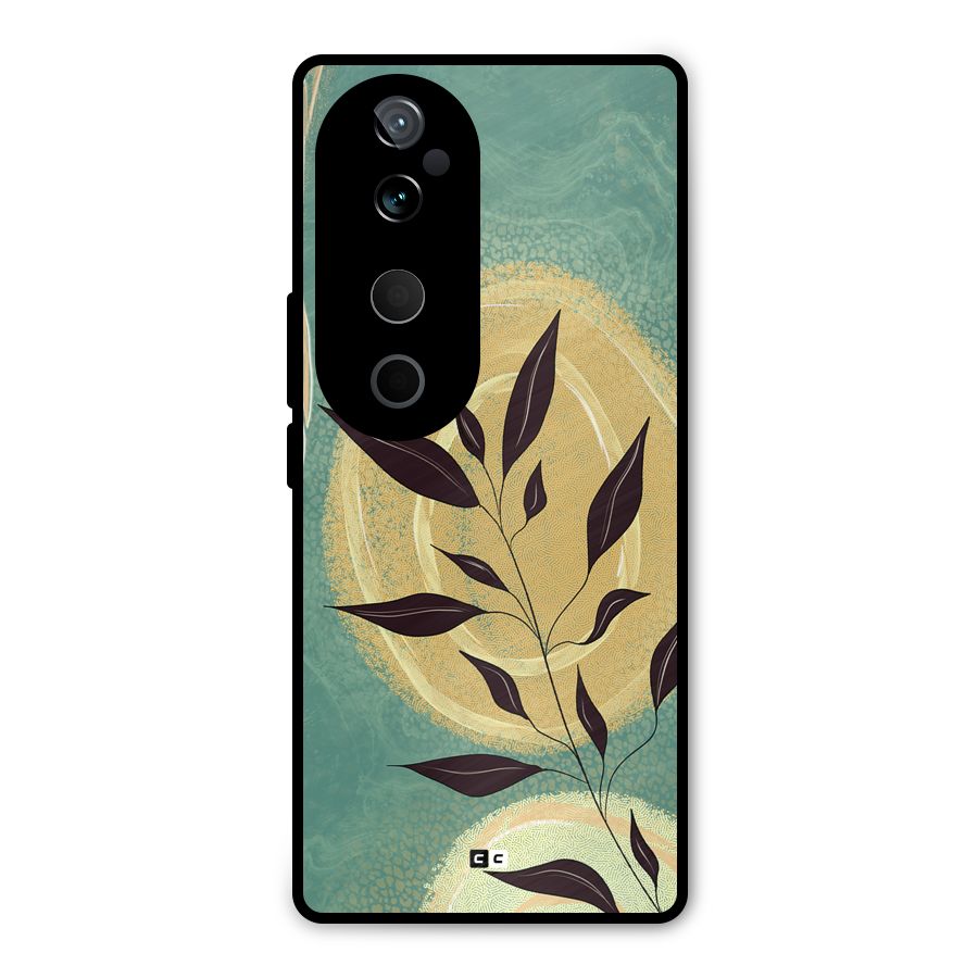 Vintage Leaf Art Metal Back Case for Vivo T3 Ultra