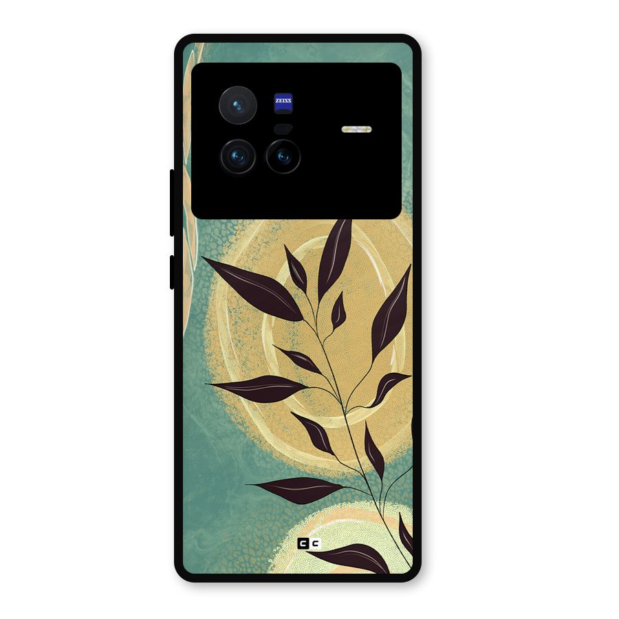 Vintage Leaf Art Metal Back Case for Vivo X80
