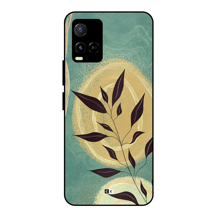 Vintage Leaf Art Metal Back Case for Vivo Y21 2021