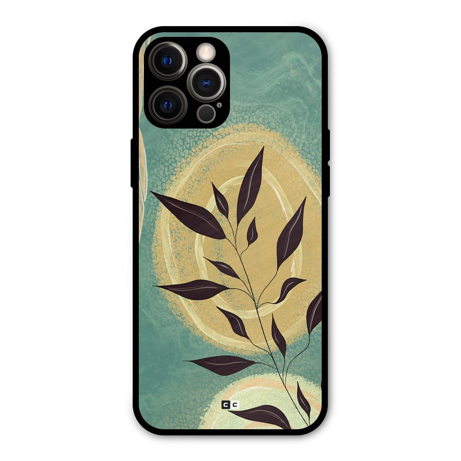 Vintage Leaf Art Metal Back Case for iPhone 12 Pro Max