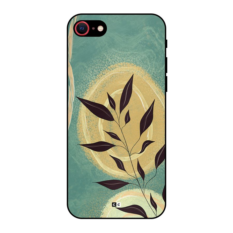 Vintage Leaf Art Metal Back Case for iPhone 7