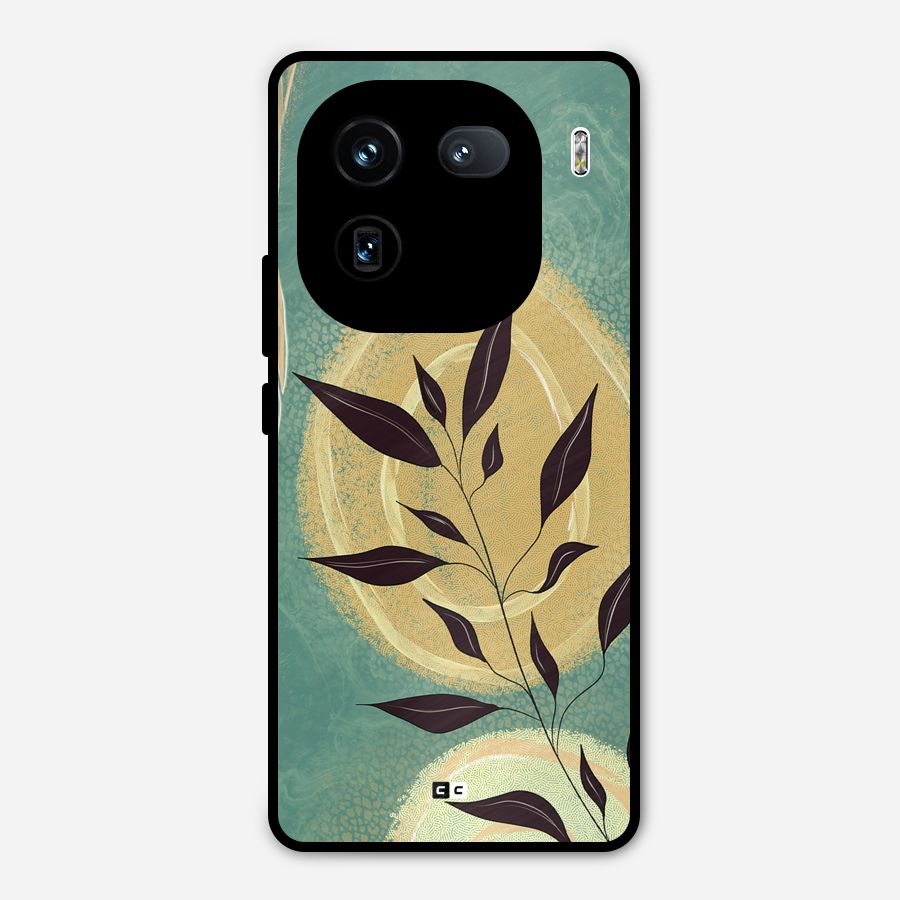 Vintage Leaf Art Metal Back Case for iQOO 12
