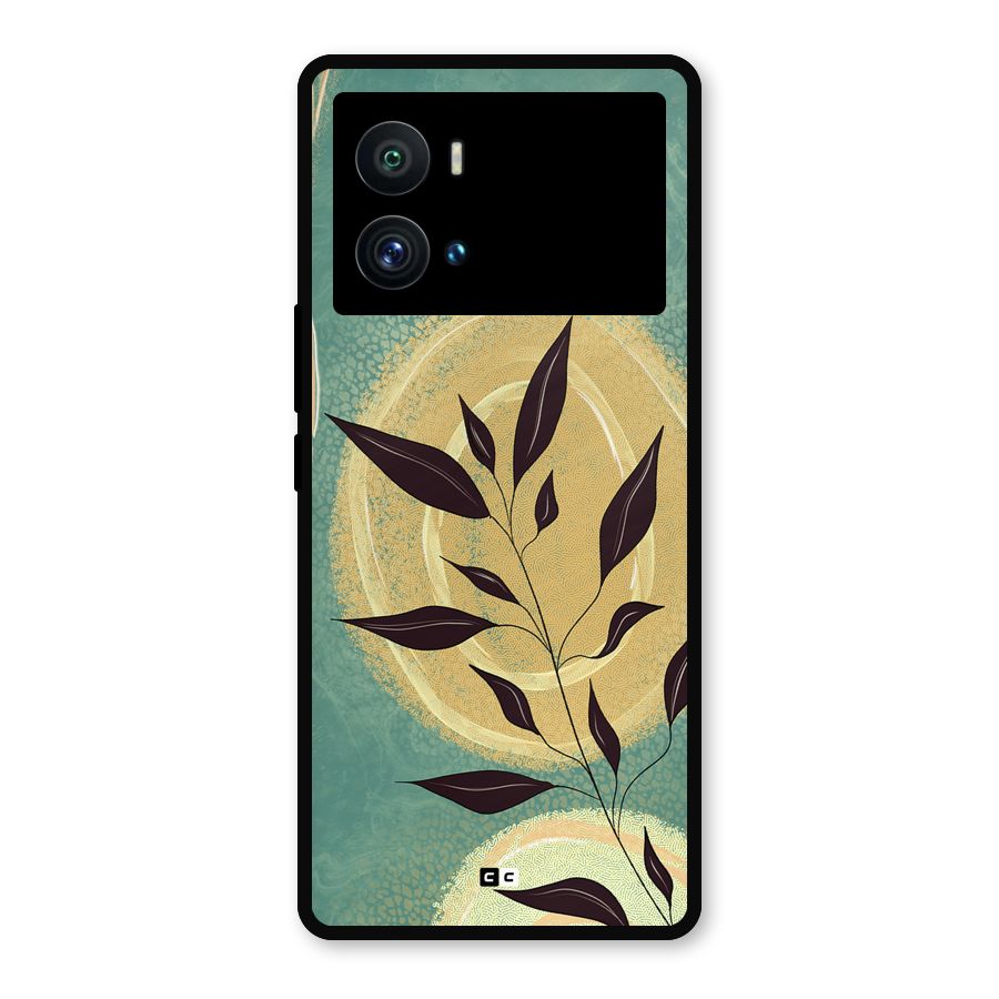 Vintage Leaf Art Metal Back Case for iQOO 9 Pro