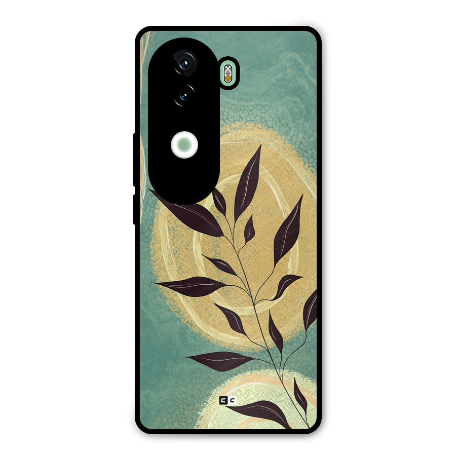 Vintage Leaf Art Metal Back Case for iQOO Z9s