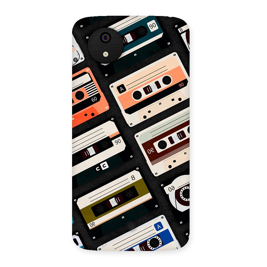 Vintage Retro Cassettes Back Case for Canvas A1  AQ4501
