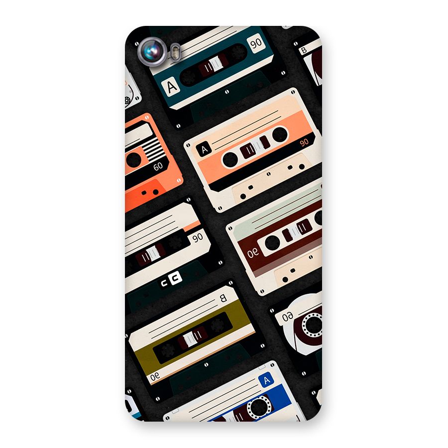 Vintage Retro Cassettes Back Case for Canvas Fire 4 (A107)