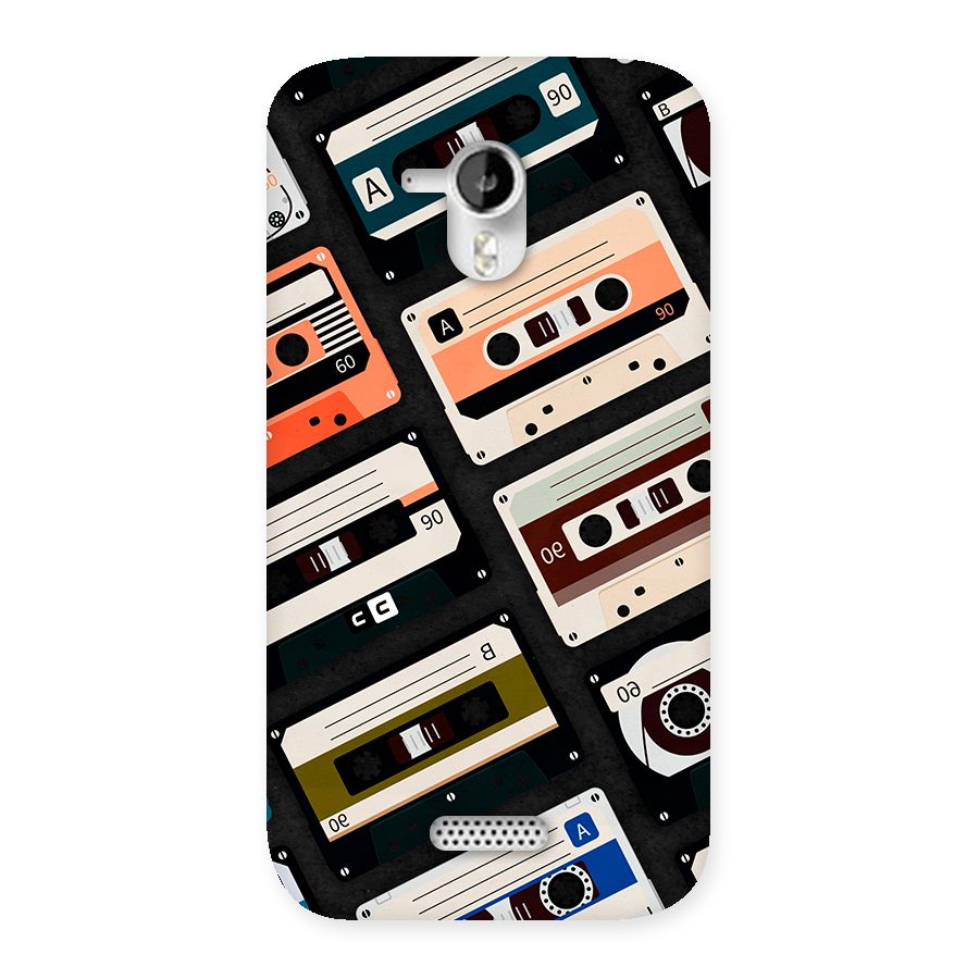 Vintage Retro Cassettes Back Case for Canvas HD A116