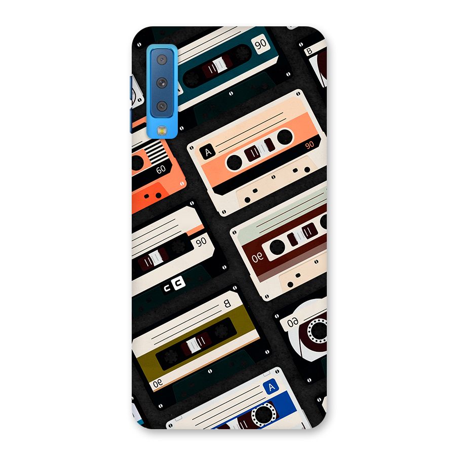 Vintage Retro Cassettes Back Case for Galaxy A7 (2018)