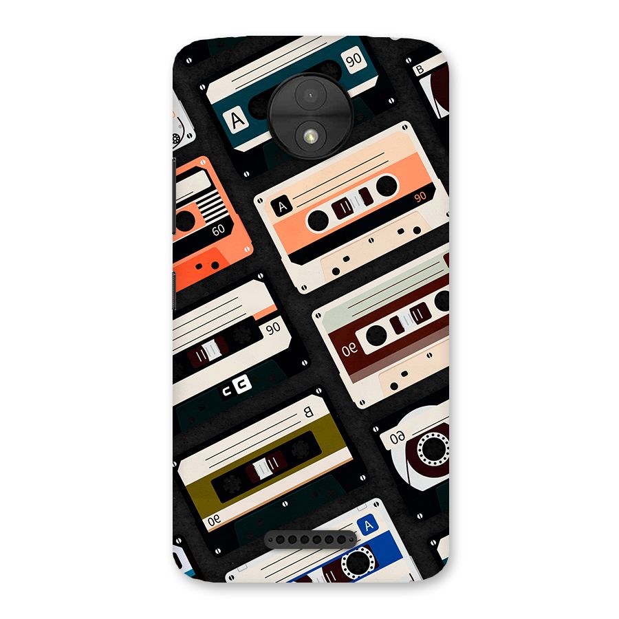 Vintage Retro Cassettes Back Case for Moto C