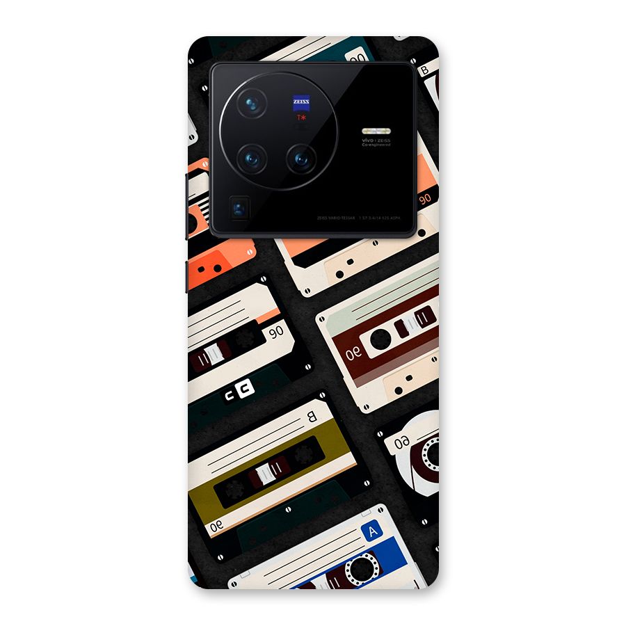 Vintage Retro Cassettes Back Case for Vivo X80 Pro