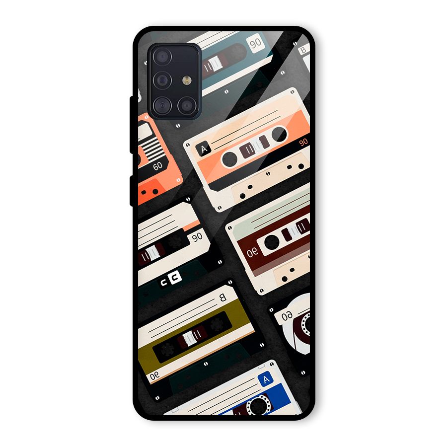 Vintage Retro Cassettes Glass Back Case for Galaxy A51