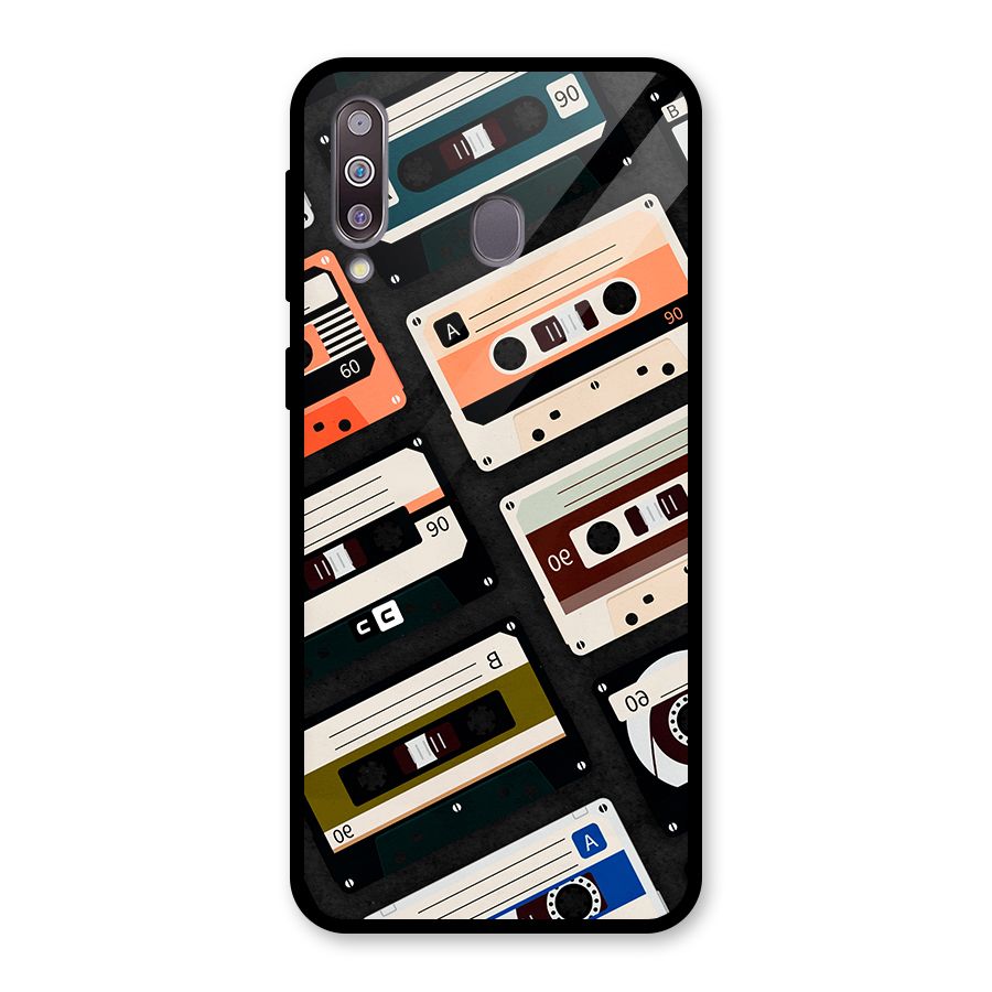 Vintage Retro Cassettes Glass Back Case for Galaxy M30