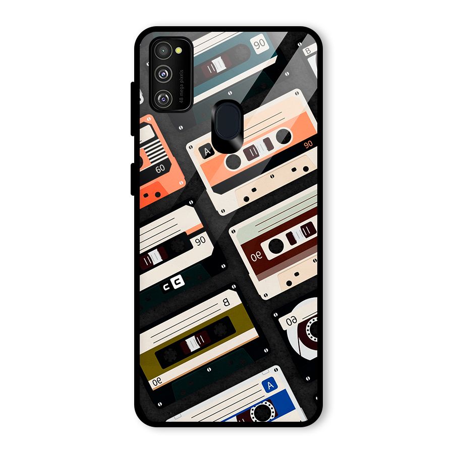 Vintage Retro Cassettes Glass Back Case for Galaxy M30s