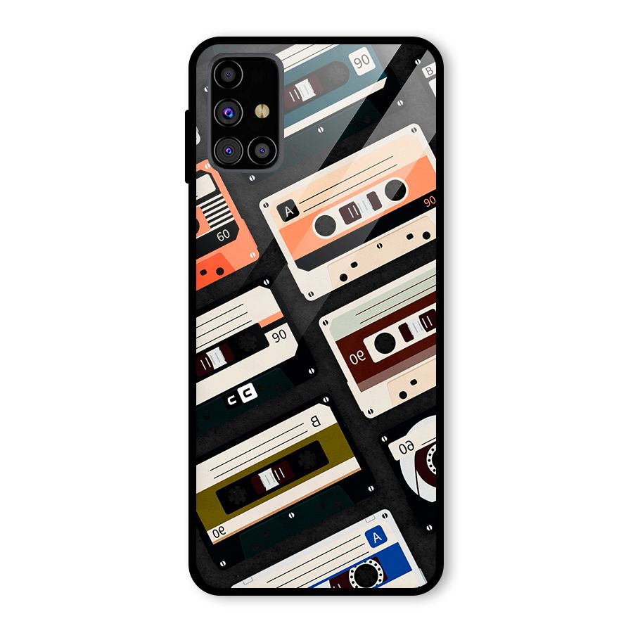 Vintage Retro Cassettes Glass Back Case for Galaxy M31s