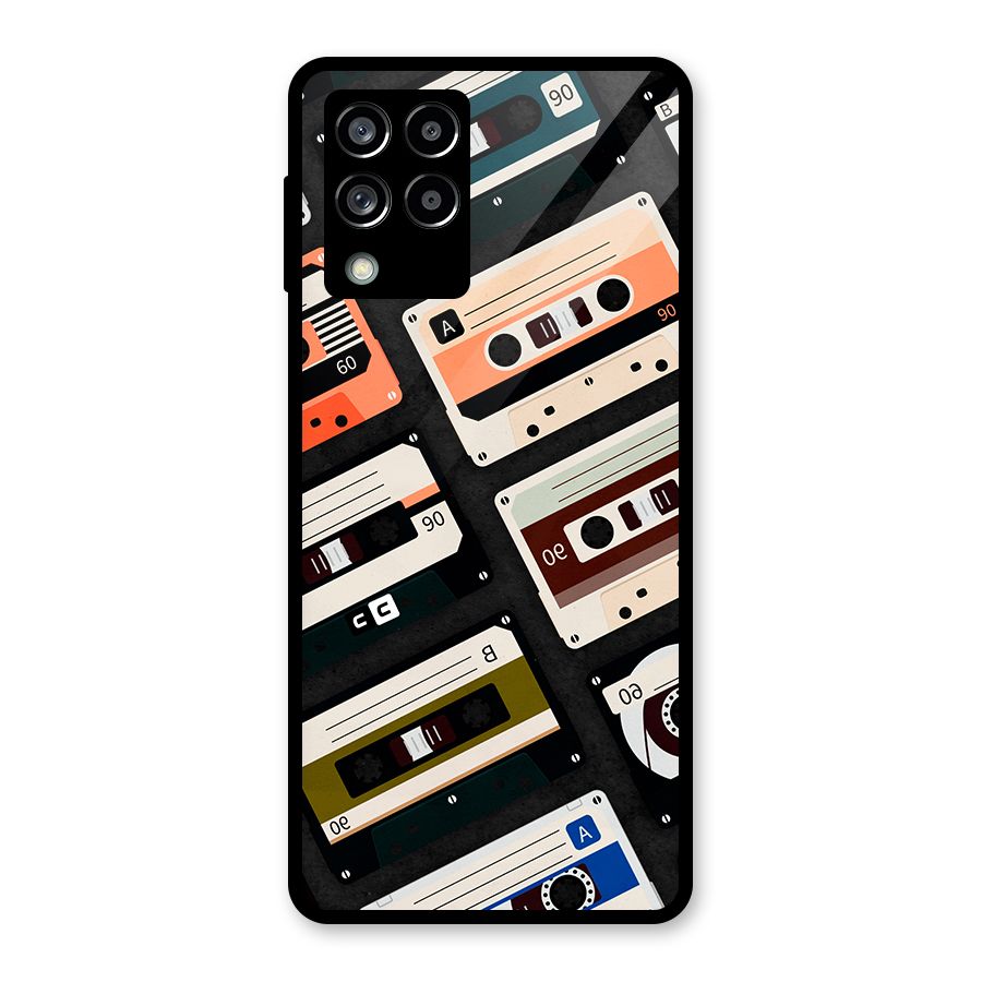 Vintage Retro Cassettes Glass Back Case for Galaxy M53 5G