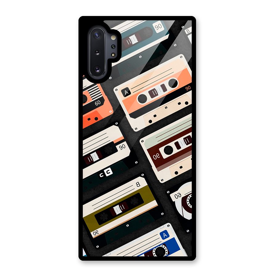 Vintage Retro Cassettes Glass Back Case for Galaxy Note 10 Plus