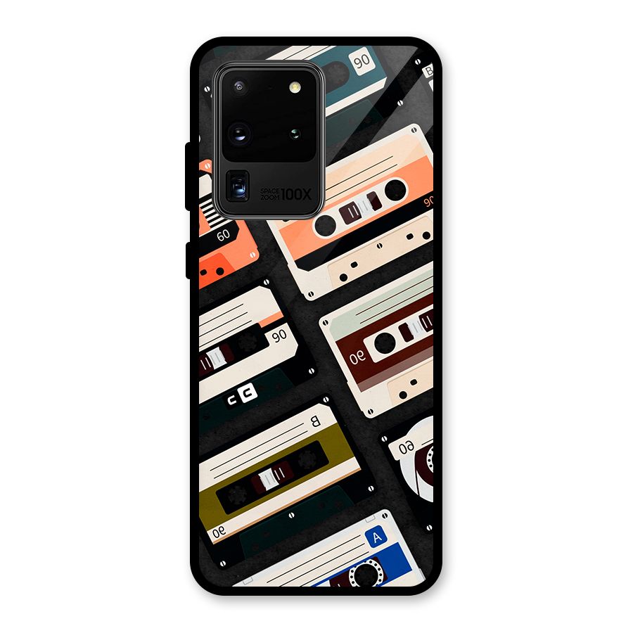 Vintage Retro Cassettes Glass Back Case for Galaxy S20 Ultra