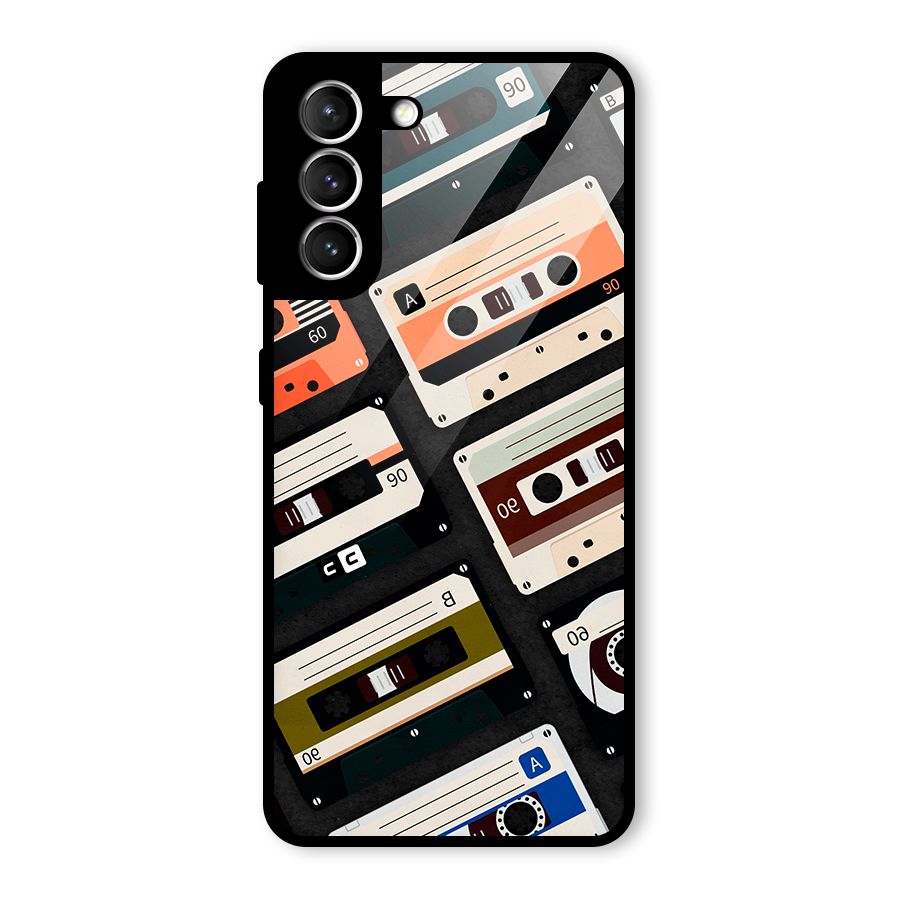 Vintage Retro Cassettes Glass Back Case for Galaxy S21 5G