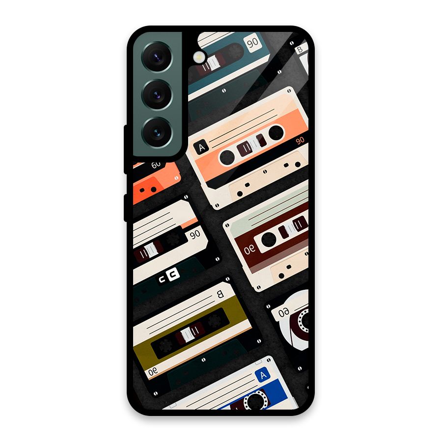 Vintage Retro Cassettes Glass Back Case for Galaxy S22 5G