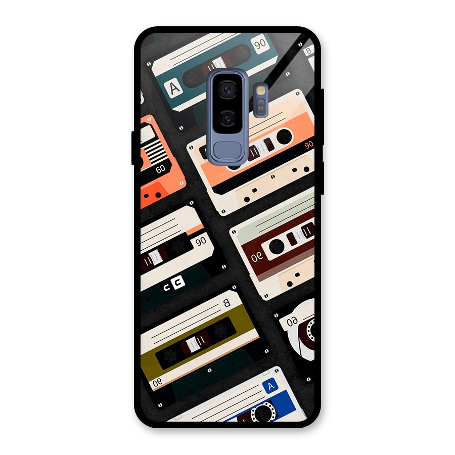 Vintage Retro Cassettes Glass Back Case for Galaxy S9 Plus