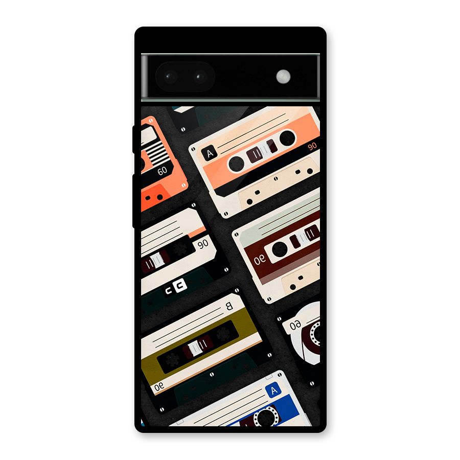 Vintage Retro Cassettes Glass Back Case for Google Pixel 6a