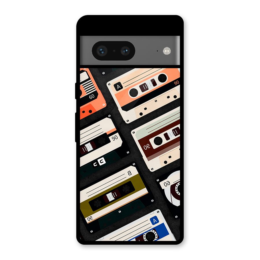 Vintage Retro Cassettes Glass Back Case for Google Pixel 7