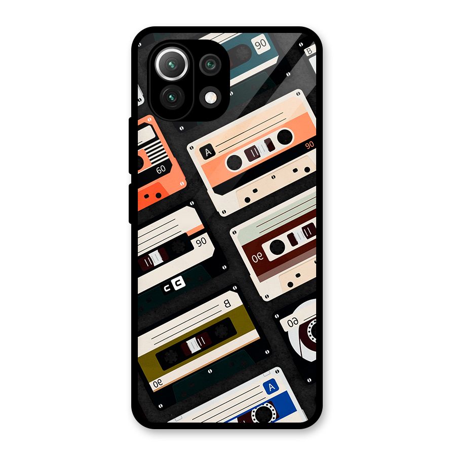 Vintage Retro Cassettes Glass Back Case for Mi 11 Lite NE 5G