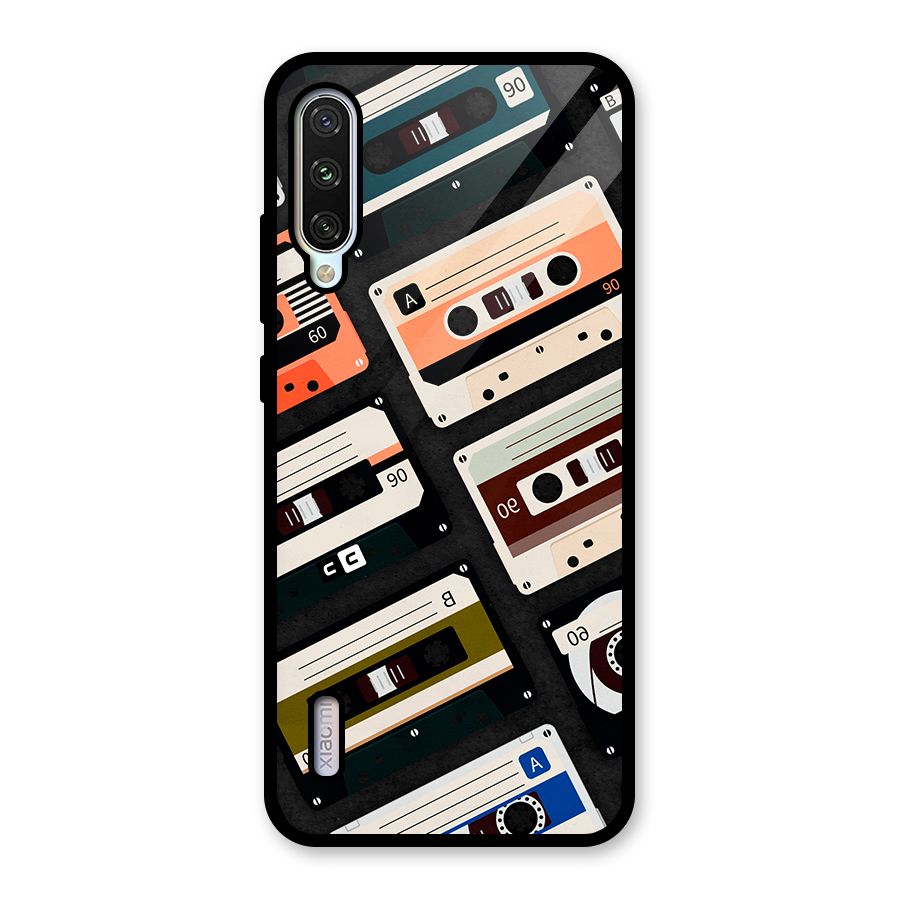 Vintage Retro Cassettes Glass Back Case for Mi A3