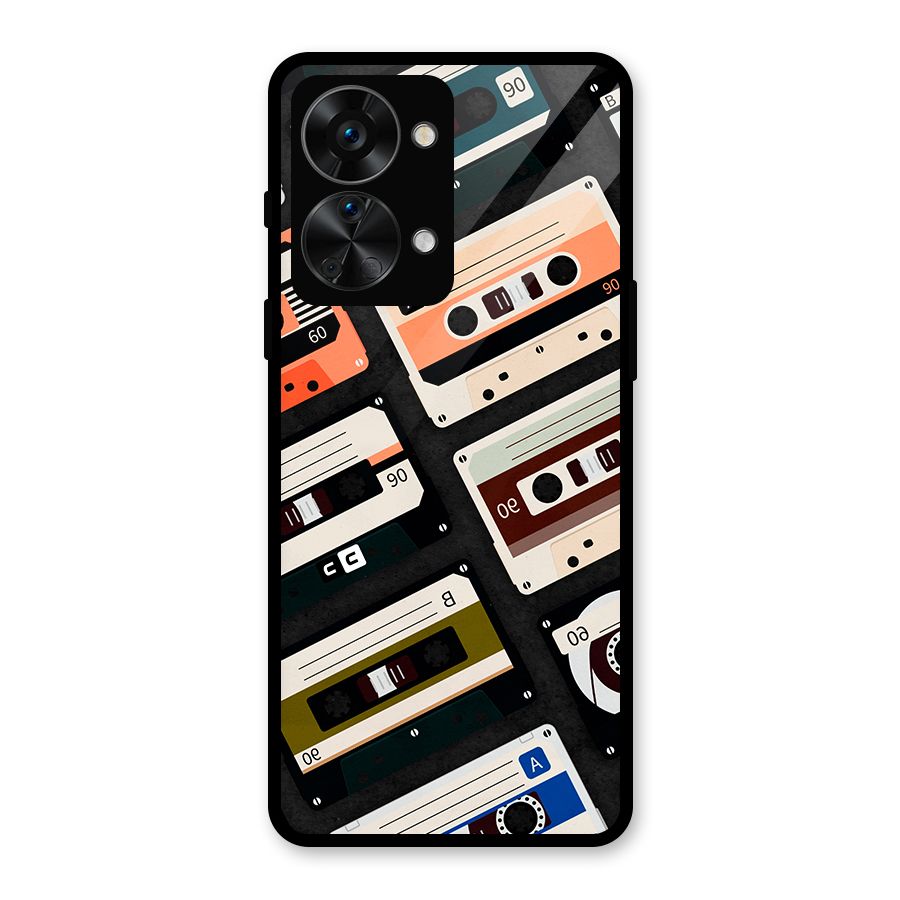 Vintage Retro Cassettes Glass Back Case for OnePlus Nord 2T