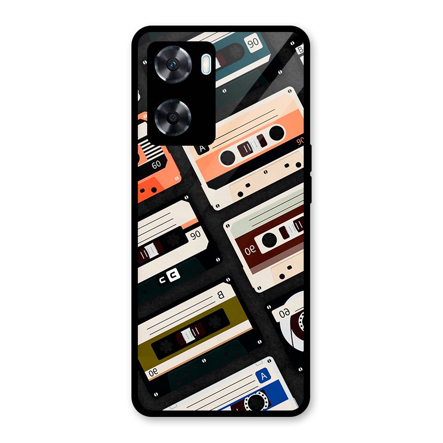 Vintage Retro Cassettes Glass Back Case for Oppo A77