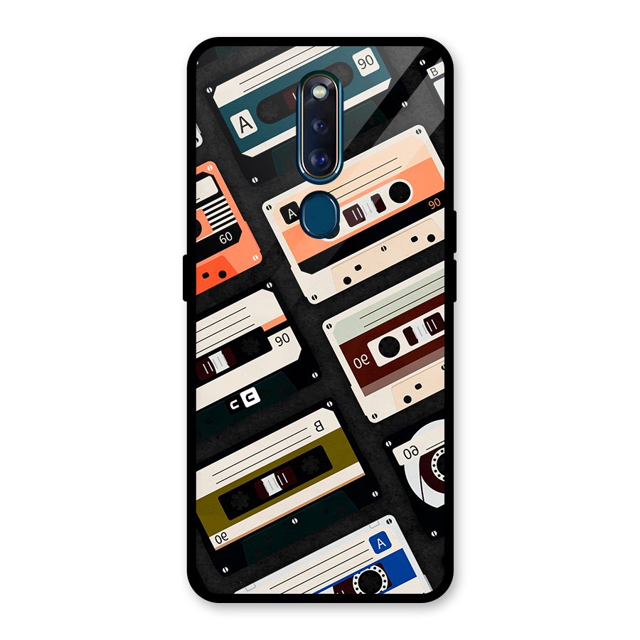 Vintage Retro Cassettes Glass Back Case for Oppo F11 Pro