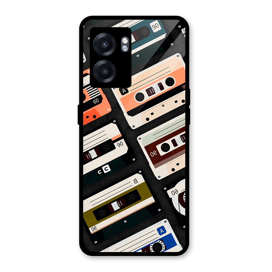 Vintage Retro Cassettes Glass Back Case for Oppo K10 (5G)