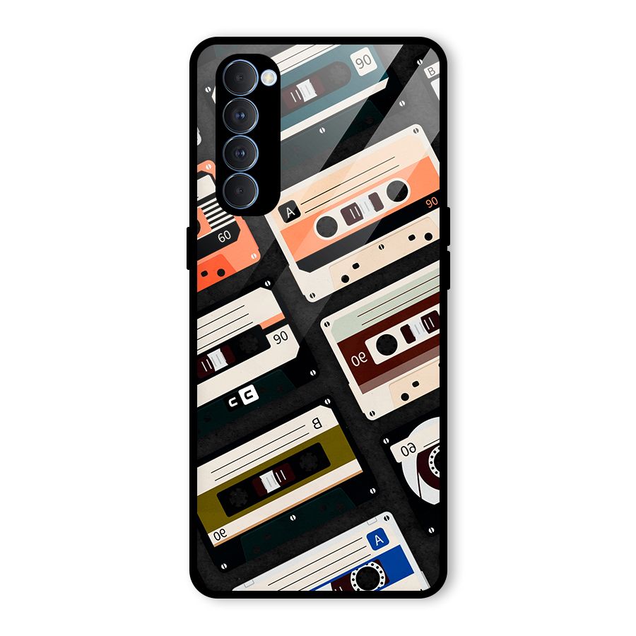 Vintage Retro Cassettes Glass Back Case for Oppo Reno4 Pro