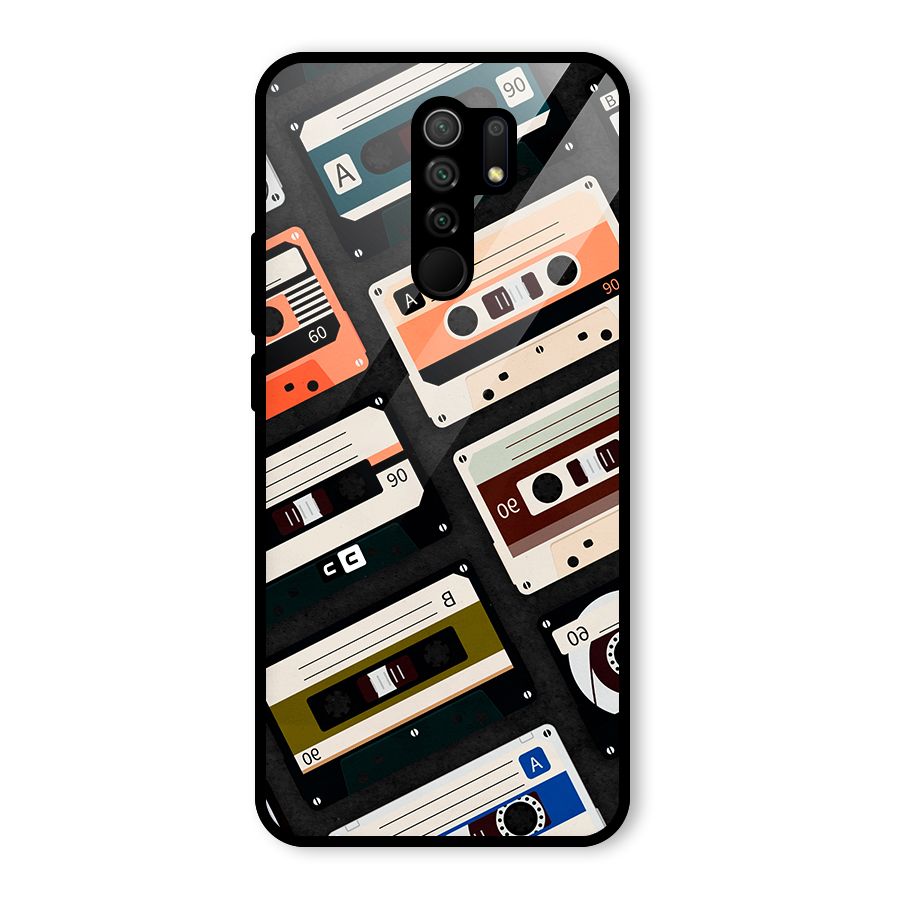 Vintage Retro Cassettes Glass Back Case for Poco M2