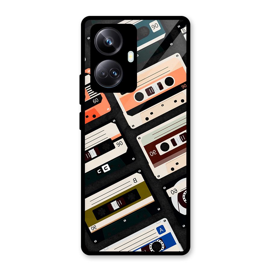 Vintage Retro Cassettes Glass Back Case for Realme 10 Pro Plus