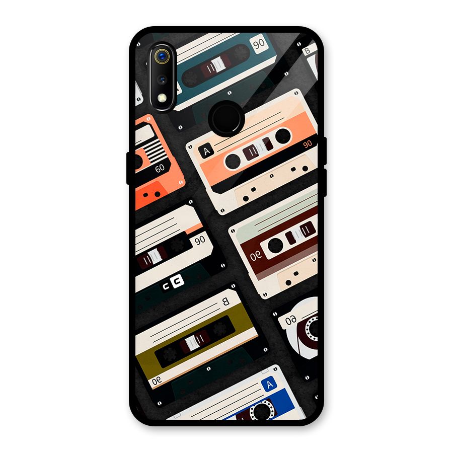 Vintage Retro Cassettes Glass Back Case for Realme 3i