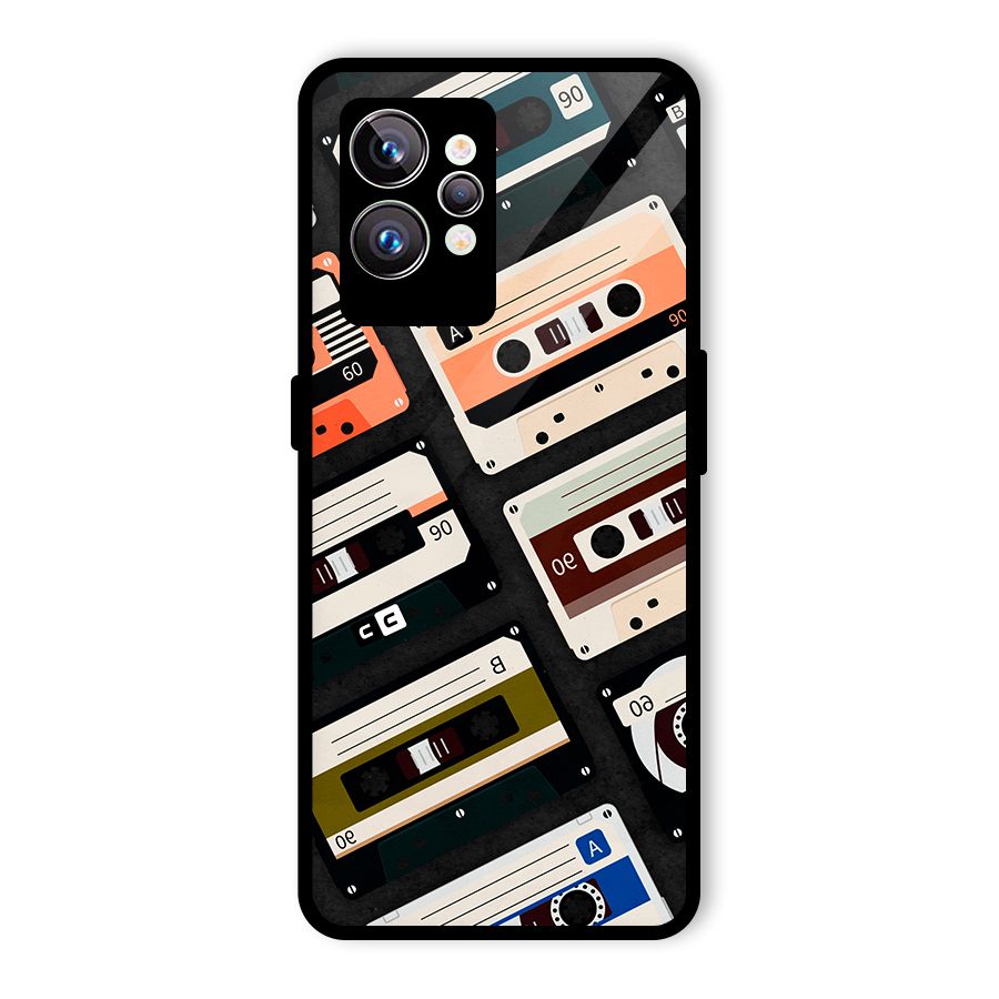 Vintage Retro Cassettes Glass Back Case for Realme GT2 Pro