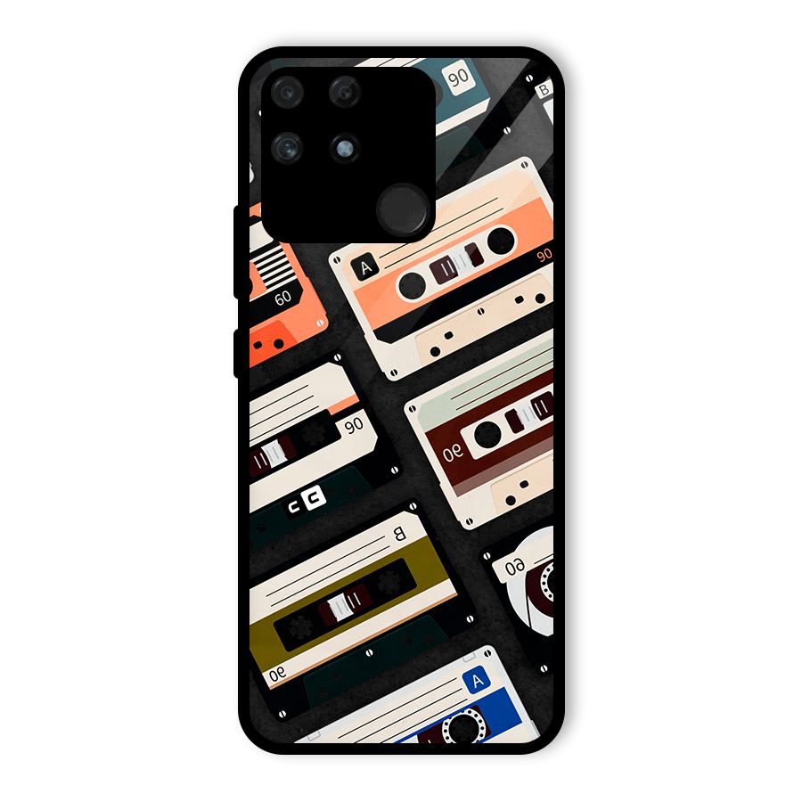 Vintage Retro Cassettes Glass Back Case for Realme Narzo 50A