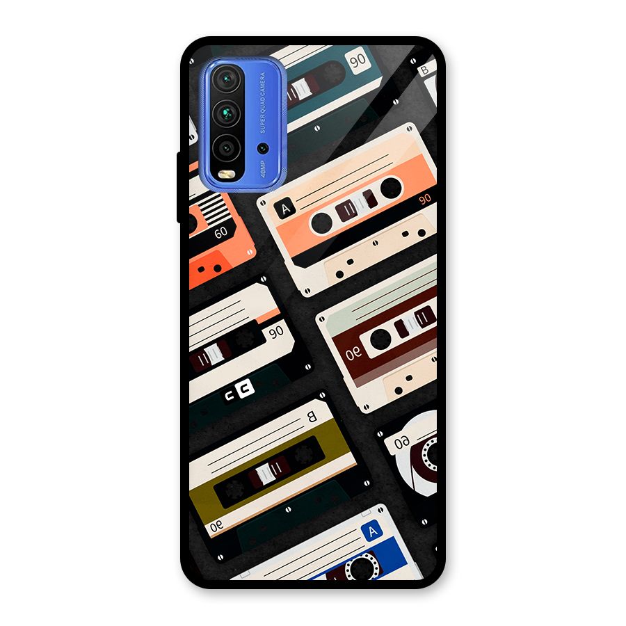 Vintage Retro Cassettes Glass Back Case for Redmi 9 Power