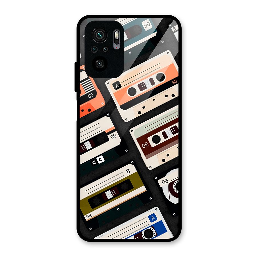 Vintage Retro Cassettes Glass Back Case for Redmi Note 10S