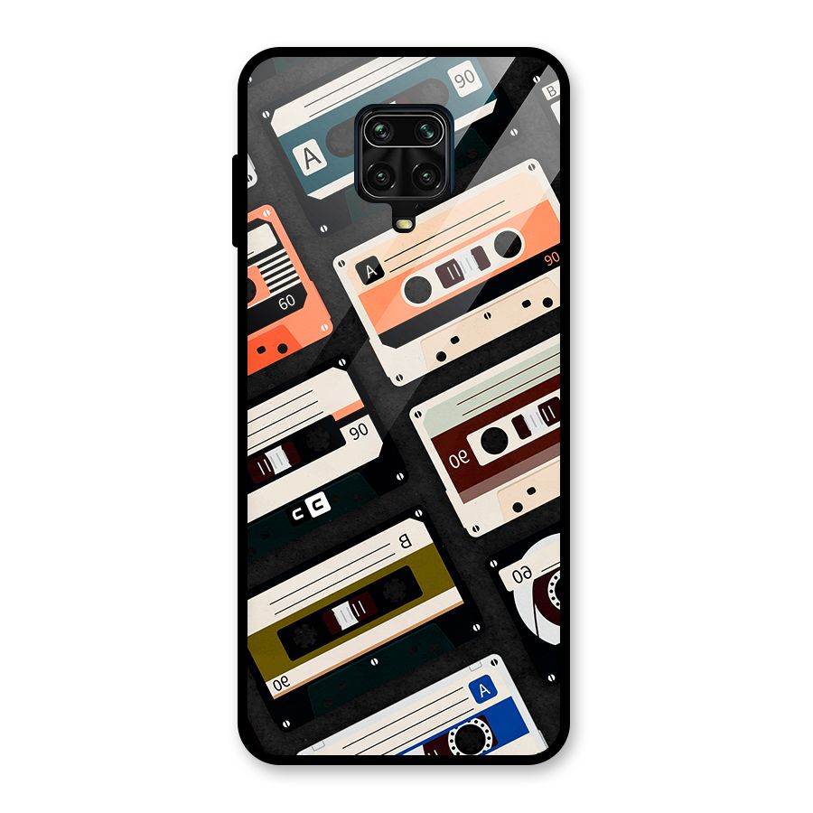 Vintage Retro Cassettes Glass Back Case for Redmi Note 9 Pro Max