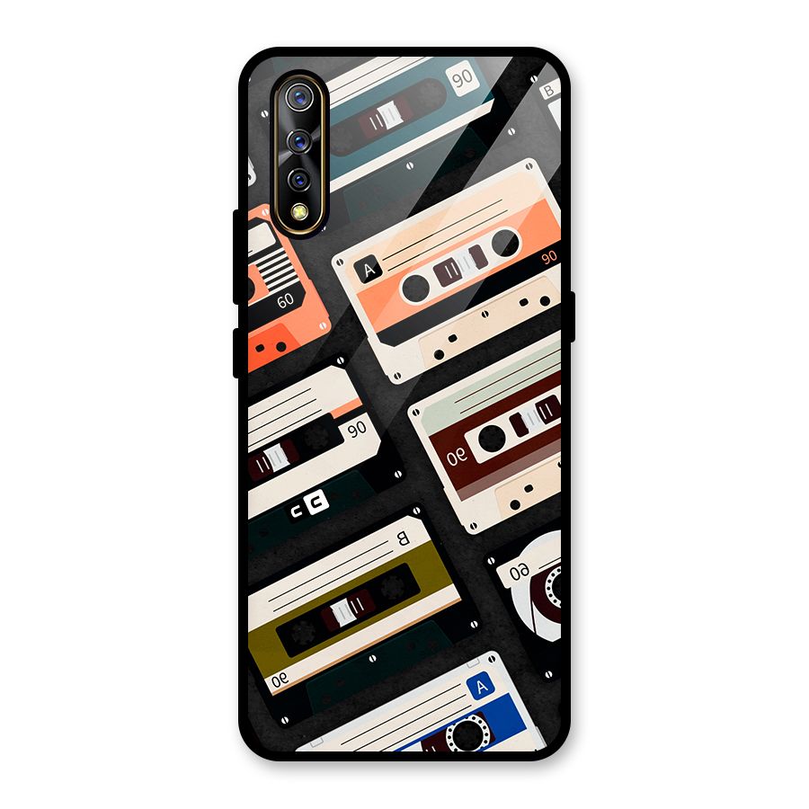 Vintage Retro Cassettes Glass Back Case for Vivo S1