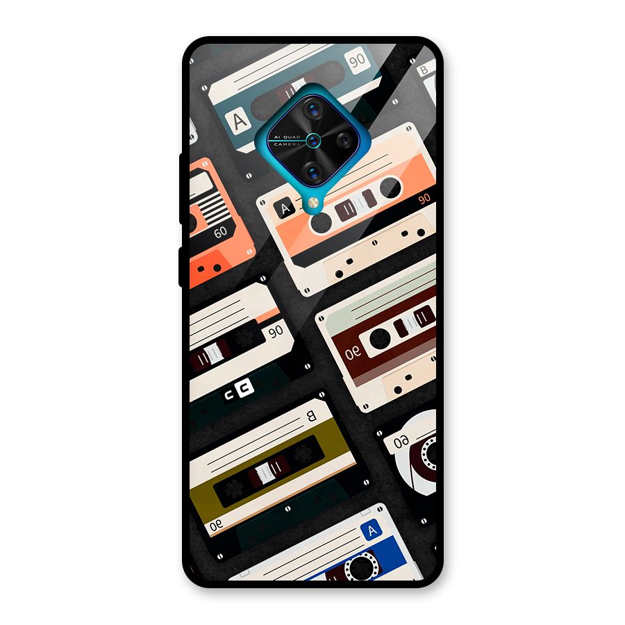 Vintage Retro Cassettes Glass Back Case for Vivo S1 Pro